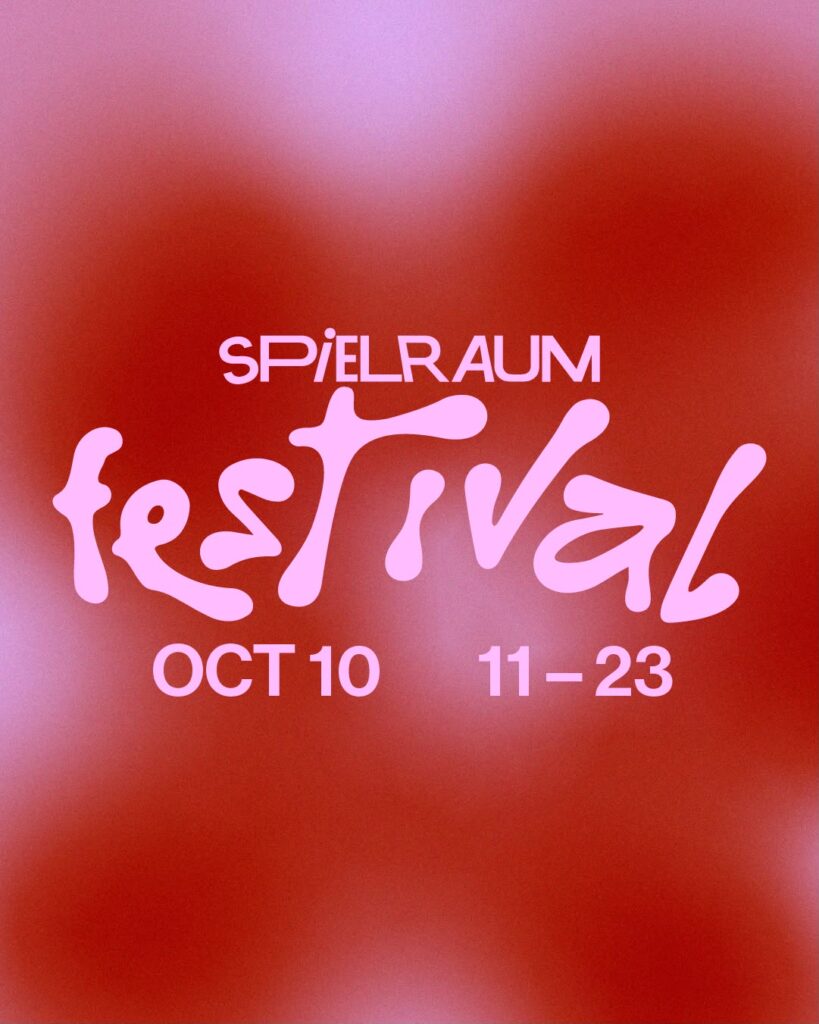 Plakat zum Spielraum Festival im ROTAG Garten